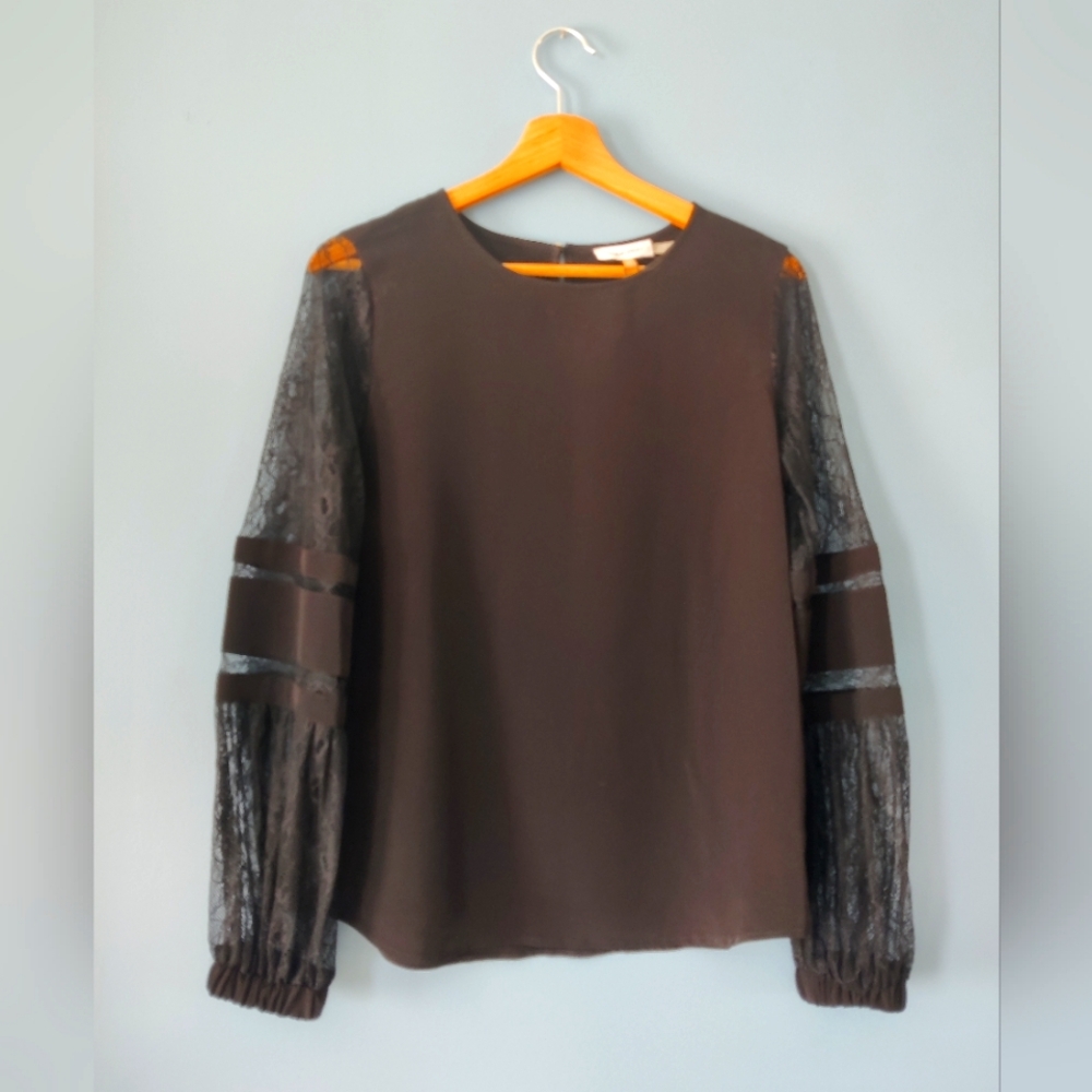 Calvin Klein Blouse with lacy sleeves XS NWT